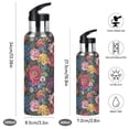 thumbnail image 2 of Yayeee 20oz Insulated Water Bottle Double Wall Stainless Steel with Flip Straw Lid, Vibrant Blooming Flowers, 2 of 7