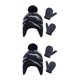 thumbnail image 3 of sweethay Gorro Conjunto de guantes Diseño de orejeras Gorros para niños con patrones de dinosaurios Dibujos animados con elasticidad gris azulado S 1-2 ans 2Conjunto, 3 of 6