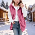 thumbnail image 2 of Goodw7 Girls Hooded Sleeveless Fleece Vest, Zip Up Flannel Waistcoat with Pockets, Warm Soft Outerwear for Fall Evenings and Nights, 2 of 5