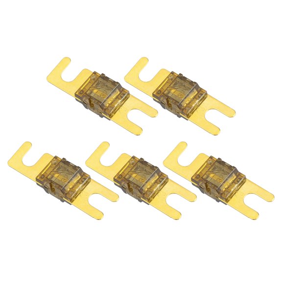 Unique Bargains 5 Pcs Mini ANL Fuses 70A Audio CD Fuse for Car Motorcycle Boat Durable Plastic Metal Gold Tone Brown