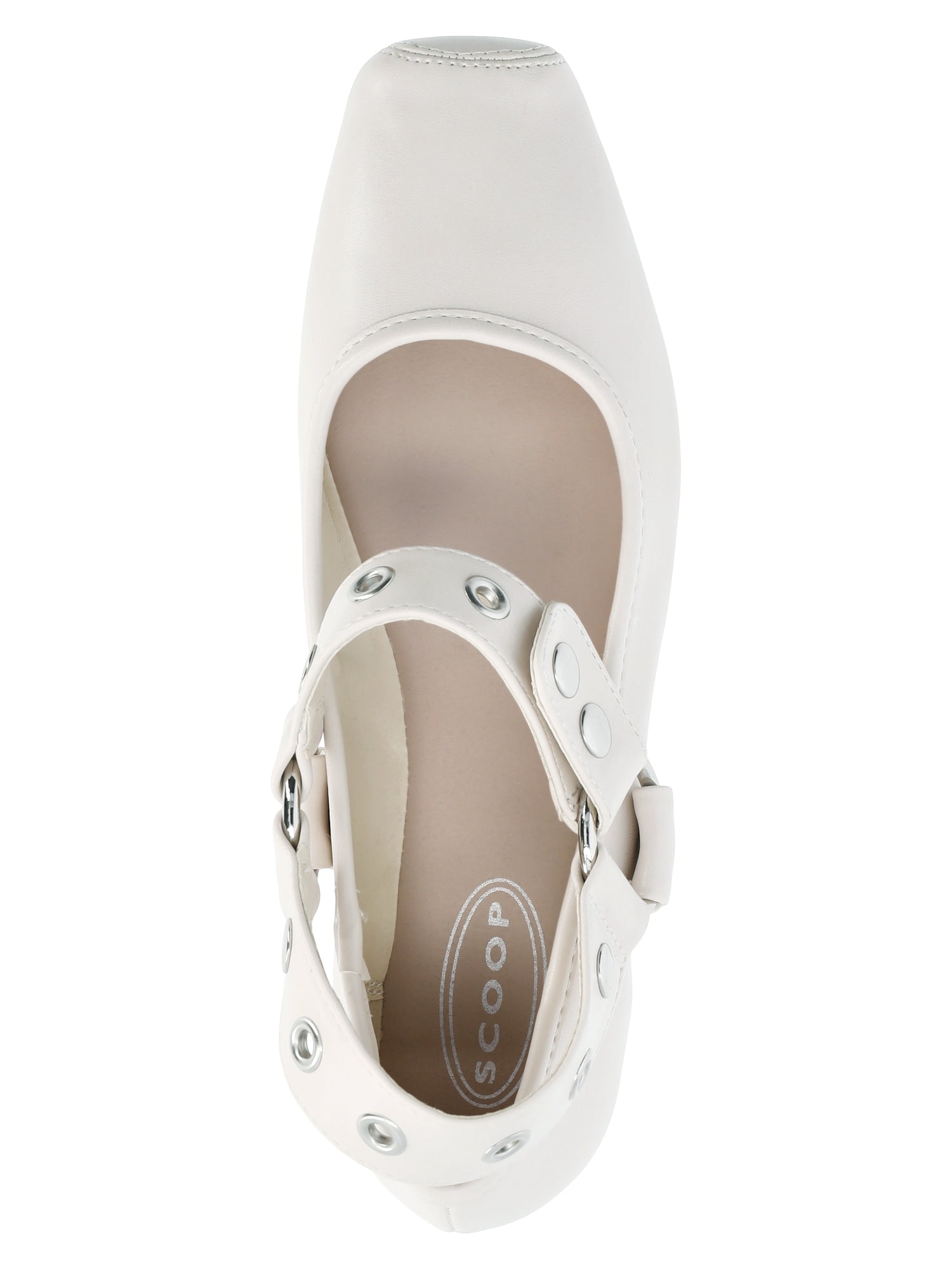 Scoop Women's Faux Leather Moto Maryjane Flats
