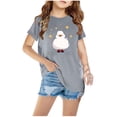 thumbnail image 2 of Tdoqot Little Girls Cute T Shirts- Cotton Casual Short Sleeve Print Kids Summer Tops Gray Size 6, 2 of 4