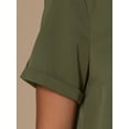 thumbnail image 5 of DARING DIVA Women's Loose Fit Dressy Curved Hem Casual Tunic Top Army Green M, 5 of 6