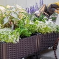 thumbnail image 3 of Barton Raised Planter Box with Wheels, Self-Watering Garden Bed for Vegetables, Herbs & Flowers, Elevated Outdoor Planter for Patio, Balcony, Deck & Indoor Gardening, Brown, 3 of 6