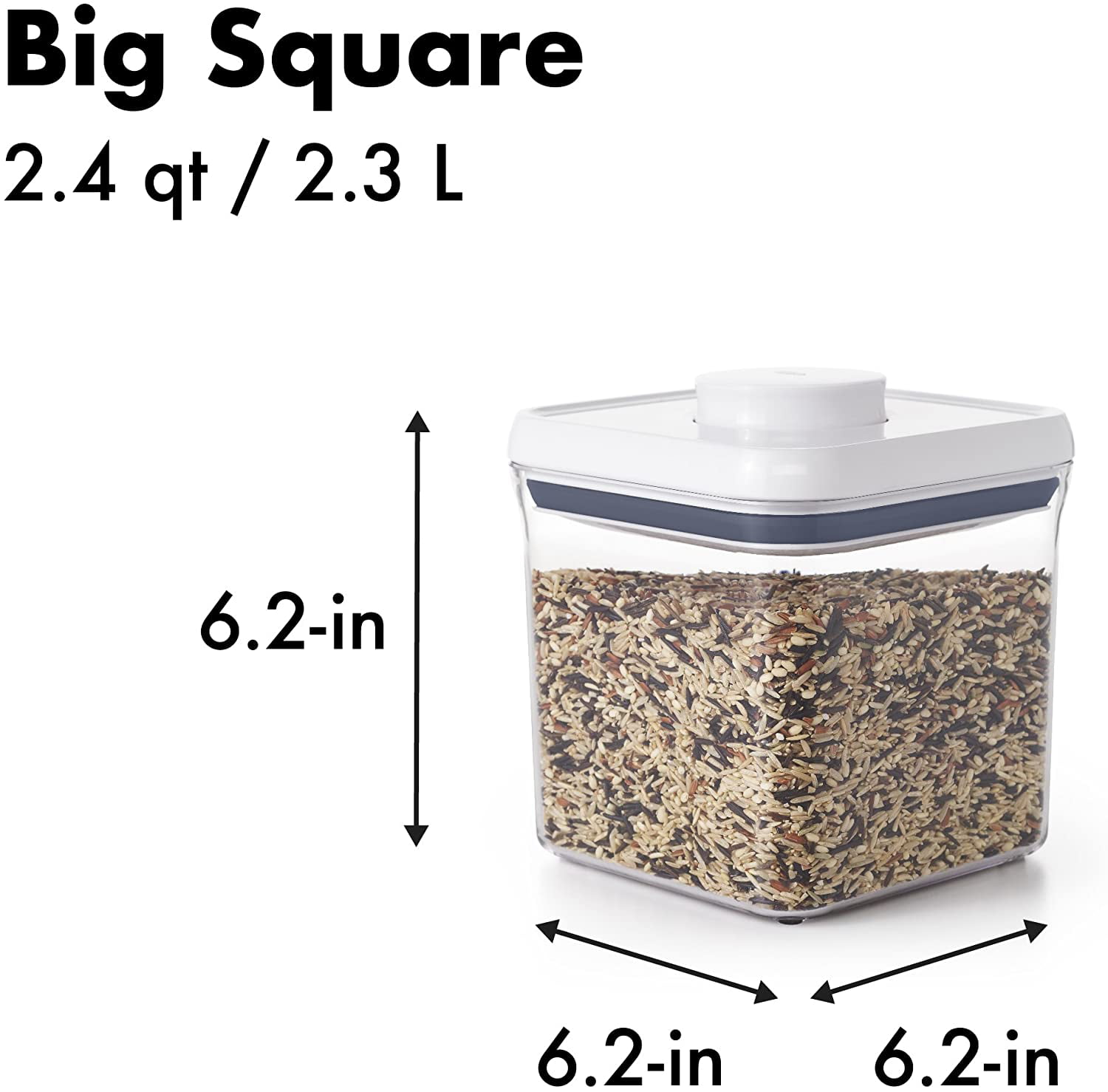 OXO Good Grips POP Container - Airtight Food Storage - Big  Square Medium 4.4 Qt Ideal for 5lbs of flour or sugar : Home & Kitchen