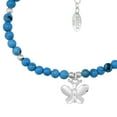 thumbnail image 2 of AeraVida Charming Peace Butterfly Blue Turquoise Gemstone Sterling Silver Bracelet for Female Adult, 2 of 5
