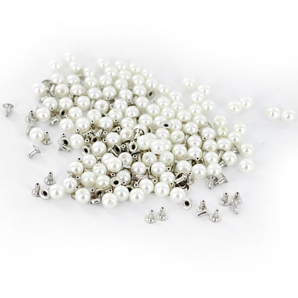 100 Piezas de de Marfil de 8 Mm con Remaches, Botón de Botón, Artesanal de material cuero, Decoración de Jeans Hugo Remaches de perlas