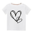 thumbnail image 2 of Cethrio Kids Girls Casual Shirts- Short Sleeve Cotton Crew Neck Printed Fashion Girls Summer Clothes White Size 4 T, 2 of 4