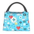 thumbnail image 4 of Bolsas térmicas para el almuerzo con estampado de enfermería para mujer, impermeables, para oficina, picnic, viajes, 4 of 5