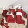thumbnail image 3 of Christmas Stockings with Initials, 7Inches Embroidered Letter Snowflake Pattern Knit Red Christmas Stocking for Family Holiday Xmas Tree Fireplace Decorations, 3 of 8