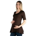 thumbnail image 2 of 24seven Comfort Apparel Elbow Sleeve Maternity Swing Tunic Top, 2 of 4