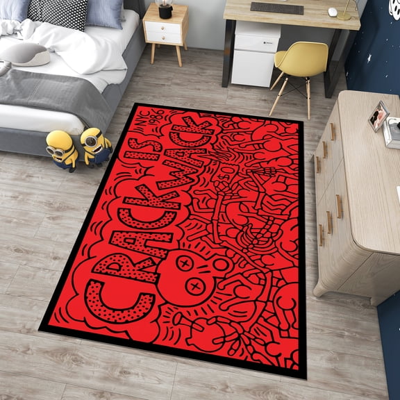 Dreammotif Skeleton Skull Rug, Colorful Modern Area Rug, Game Room Decor, Living Room Rugs, Bedroom Decor For Teens, Big Bedroom Rug