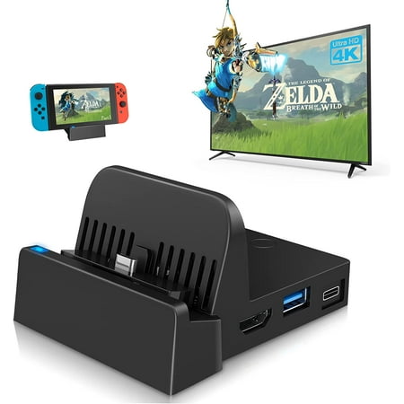 Switch tv Dock for Nintendo, 4K HDMI Switch TV Adapter with USB 3.0 Port, Replacement for Official Nintendo Switch Dock