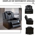 thumbnail image 2 of AYCP Multifunction Power Air Leather Recliner Sofa Set with LED Lights, Living Room Furniture, Reclining Sofa, loveseat, Chair with USB Port/Storage Sofa+2 Chairs, 2 of 7