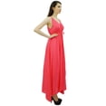 thumbnail image 4 of Bimba Women's Long Maxi Cotton Beach Dress Drawstring Waist Strappy Resort Dresses, 4 of 9
