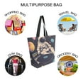 thumbnail image 7 of FORMRS Womens Canvas Tote Bag with Zipper Inner Pocket Shoulder Handbag, Pink Record, 7 of 7