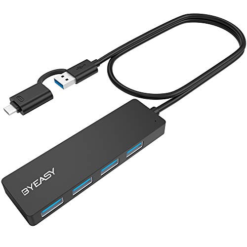 BYEASY USB Hub, USB C Hub to USB 3.0 Hub with 4 Ports and 2 ft Extended  Cable, Ultra Slim Portable USB Splitter for MacBook, Mac Pro/Mini, iMac,  Ps4, 