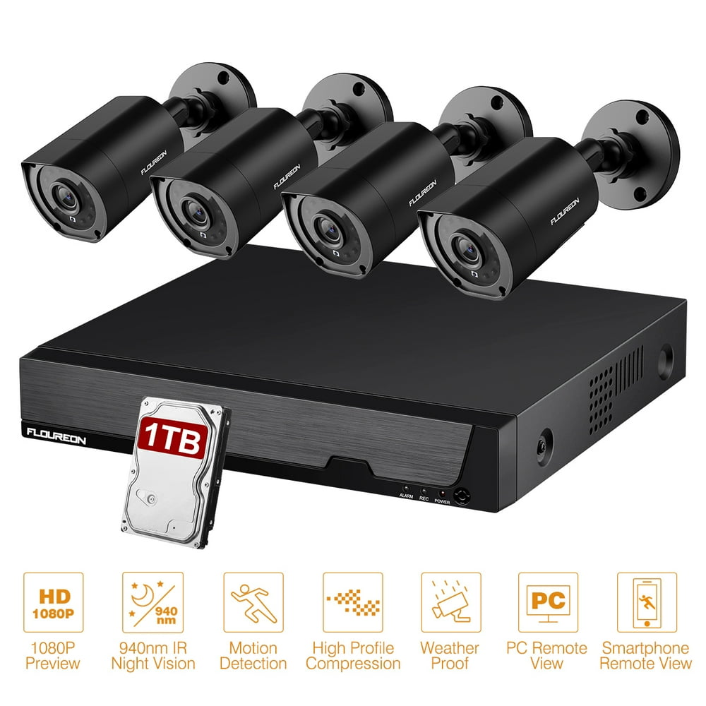 FLOUREON 8CH DVR Security Camera System, 5 IN 1 1080N Video DVR