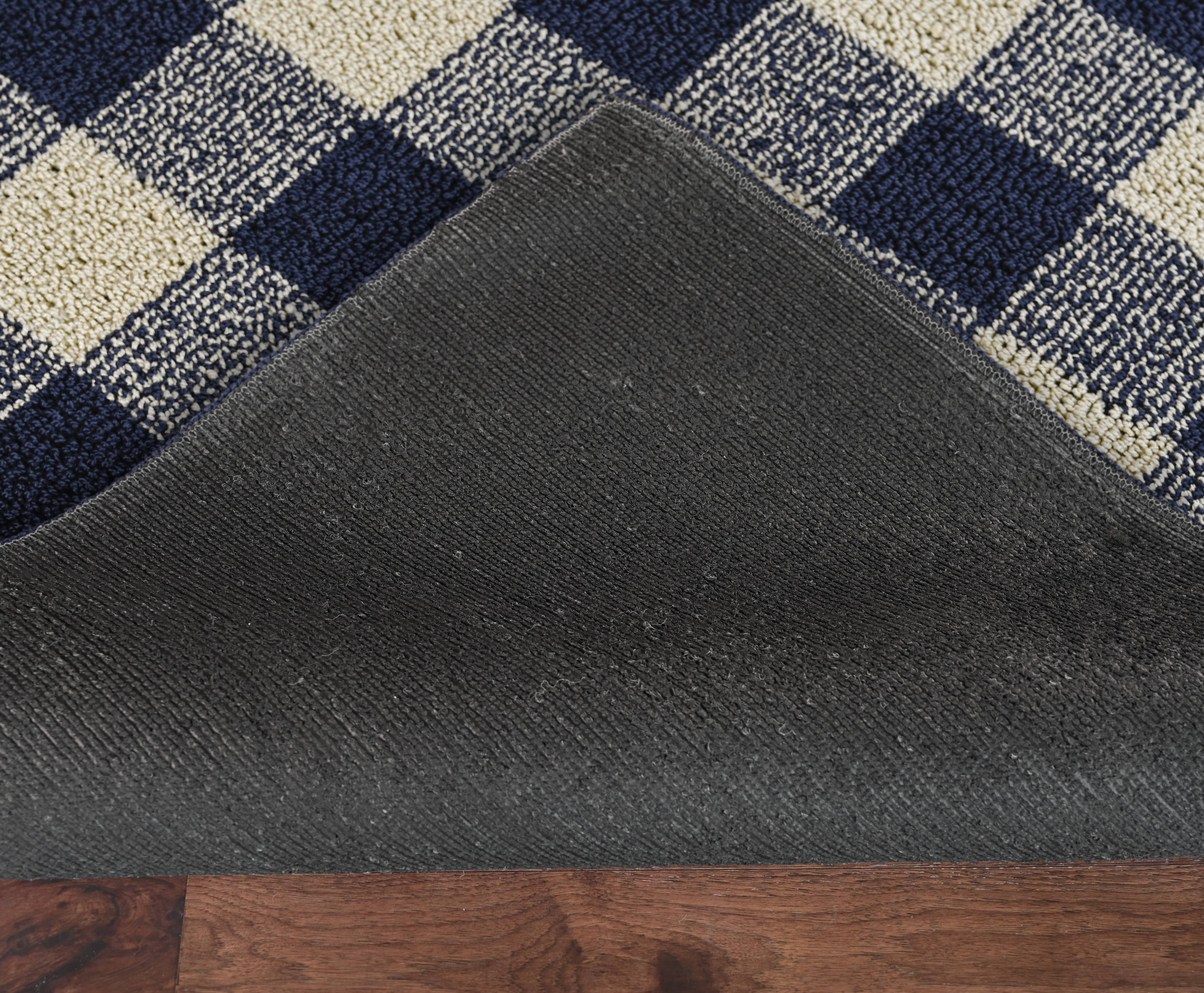 Garland Rug Country Living Buffalo Plaid Polypropylene Navy/Ivory Indoor/Outdoor Area Rug, 7' x 10'