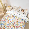 thumbnail image 3 of Castle Fairy Cartoon Flowers Deer Twin Duvet Cover,Colorful Floral Animal Twin Bedding,Cream Pink Blue,Reversible,2pcs,No Comforter,1 Duvet Cover and 1 Pillowcase, 3 of 6