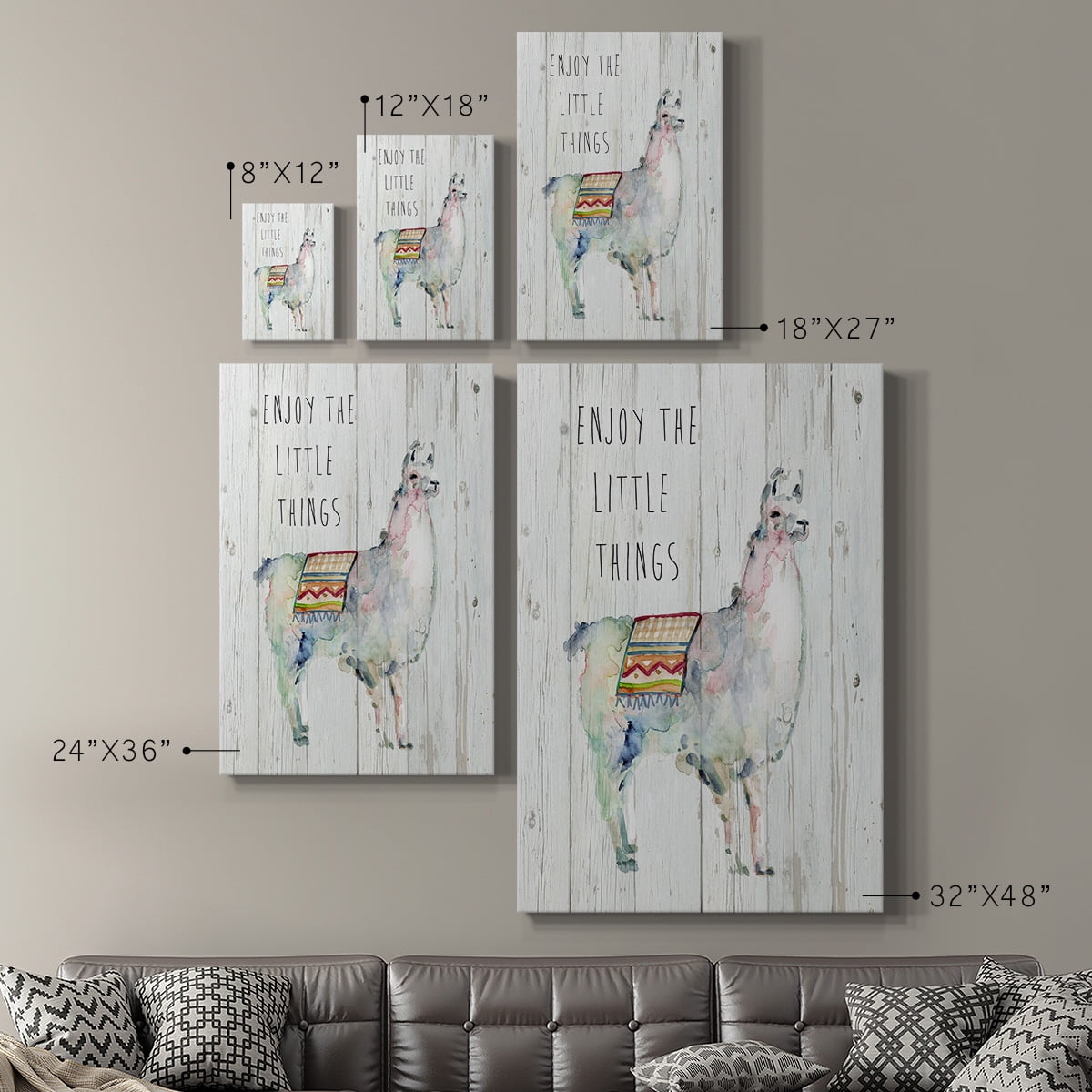 Llama Little Things Premium Gallery Wrapped Canvas - Ready to Hang