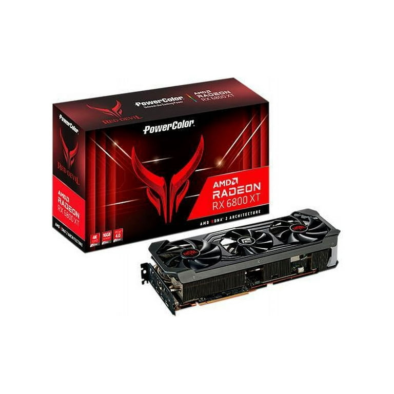 PowerColor Red Devil AMD Radeon RX 6800 XT Gaming Graphics Card with 16GB GDDR6 Memory, Powered by AMD RDNA 2, HDMI 2.1 (AXRX 6800XT 16GBD6-3DHE/OC) PowerColor Red Devil AMD Radeon RX 6800 XT Gaming Graphics Card with 16GB GDDR6 Memory, Powered by AMD RDNA 2, HDMI 2.1 (AXRX 6800XT 16GBD6-3DHE/OC)