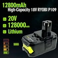 thumbnail image 2 of 8000mAh 18V High-Capacity Li-ion Battery for RYOBI One+ Tools - Compatible with P108/P104/P107/RB18L20 Series, 2 of 9
