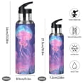 thumbnail image 2 of Yayeee 20oz Insulated Water Bottle Double Wall Stainless Steel with Flip Straw Lid, Neon Jellyfish, 2 of 7