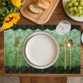 thumbnail image 4 of Green Geometric Placemats Set of 4, Ombre Modern Abstract Art Placemats for Dining Table, Place Mats for Kitchen Tabletop, Waterproof Wipeable Dining Table Mats Set, 4 of 9