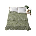 thumbnail image 2 of Queen Flat Sheet Only Sage Green Paisley Pattern Soft Microfiber Cooling Bedding Sheets White Seamless Floral Art Flat Bed Sheet for Hotel,Home Decor, 2 of 9