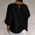 thumbnail image 7 of Summer Sales Womens Summer Tops Cute Lightweight Cotton‑Linen 3/4 Sleeve Summer Casual Blouse Oversized Tshirts for Women Under 12$, 7 of 7