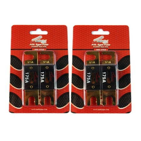175 Amp ANL Fuses Gold Plated AudioPipe Blister Pack 4 Fuses Car Audio