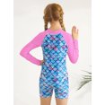 thumbnail image 4 of Usaibhir Girls One Piece Swimsuits Rash Guard for Girl Long Sleeve Bathing Suits with Front Zipper Sun Protection Swimwear 4-10 Years, 4 of 10