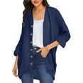 thumbnail image 2 of Women's Cardigan Fashionable And Casual Solid Color V Neck Long Sleeved Button Cardigan,Blue Women's Cardigan M, 2 of 9
