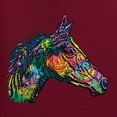 thumbnail image 2 of Colorful Neon Horse | Dean Russo Art Animal Lover Mens Long Sleeve Shirt, Maroon, Small, 2 of 6