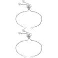 thumbnail image 1 of 2 piezas de cadena corta de 6 cm para hacer pulseras de plata de ley 925, ajustables, de color platino., 1 of 5