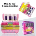 thumbnail image 1 of Mini Mini 17-key 6-bass Accordion ABS Material with Buckle Musical Instrument for Beginners Christmas Gift Lightweight Button Accordion Hand-eye Coordination Stage Performance, 1 of 7