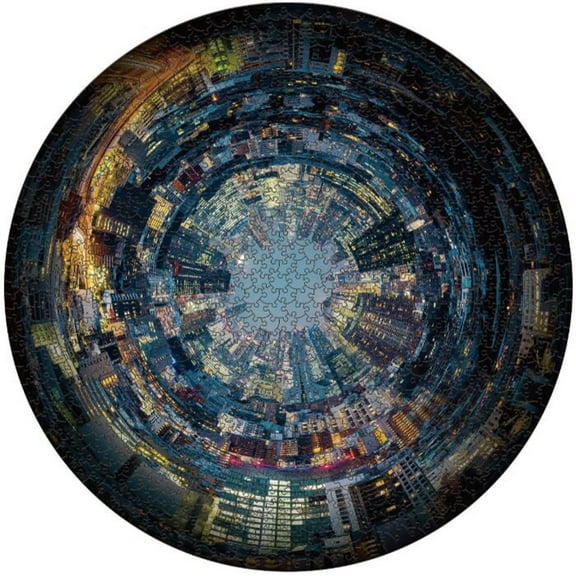 Cerem 1000 Pieces Jigsaw Puzzle - Round Art Puzzle for Wall Decor - Difficult and Challenge Game - Large 27 Inch - City View