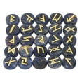 thumbnail image 2 of 25Pcs Rune Stone Set Crystal, Crystal Stone Engraved with Gold Letters  for Praying Wealth  Luck Home Decor Yoga Meditation Board Games and Handicrafts, 2 of 7