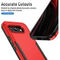 thumbnail image 2 of KOMI for Google Pixel 9a Case: Dual Layer Protective Heavy Duty Cell Phone Cover Shockproof Rugged with Screen Protector - Military Protection Bumper Tough - Google Pixel 9A 6.3inch, Red Rose, 2 of 7