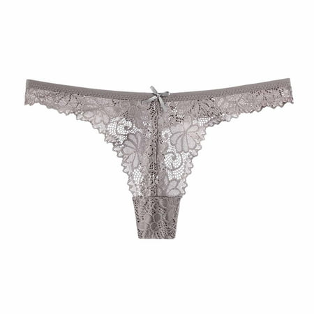 

IROINNID Thong Underwear For Women High-Cut Sexy Lace Lingerie Skin Friendly Hollow Out Solid Color Invisible Panties