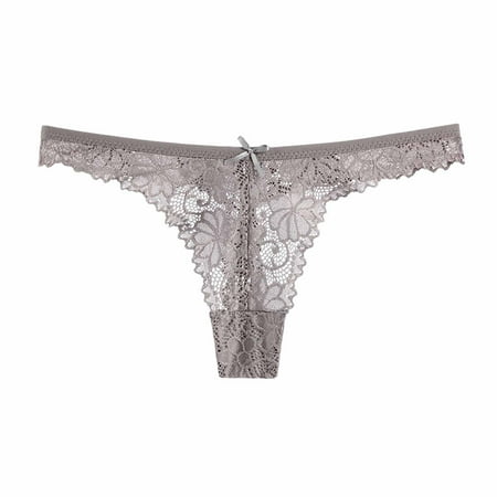 

Panties Clearance Women Trendy Lace Underwear Lingerie Thongs Panties Ladies Hollow Out Underwear Gray Xl