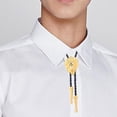thumbnail image 3 of 2 Pieces Lion Head Bolo Tie Necktie Adjustable, Accessories Western Cowboy Leather, Vintage Alloy Costume Necklace for Birthday Men and Women Zulema none, 3 of 5