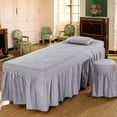 thumbnail image 2 of DOLITY Draps de Lit de Salon Spa Table de Massage avec Trou Gris, 2 of 9