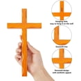 thumbnail image 5 of 1pc Wood Cross Wall Hanging Decoration for Religious Church Decoration Dark Orange 255x130x19mm Hole: 17.5x6.5mm, 5 of 9