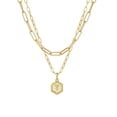 thumbnail image 1 of Xihbxyly Collar Chapado En Oro, Elegante Colgante con Inicial En Capas, Cadena con Diseño Hexagonal, Longitudes Ajustables para Un Estilo Versátil, Un Regalo Especial para Mujer, Perfecto para Ocasio, 1 of 2