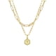 thumbnail image 1 of Collar para mujer, joyería para mujer, collar de cadena chapado en oro para mujer, colgante de letra hexagonal, collar de capas, anillo de mujer, 1 of 3