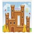 thumbnail image 3 of Ambesonne Video Game Shower Curtain, Castle Leisure Hobby, 69"Wx84"L, Pale Caramel Blue, 3 of 5