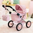 thumbnail image 4 of Bayer Design Doll Pink Trendy Pram W/ Shoulder Bag, Adjustable Handle, Shopping Basket, Easy to Fold, Children Ages 3+, 4 of 5