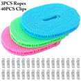 thumbnail image 2 of Bangcool 3PCS Laundry Clothesline Non-slip Clothes Drying Rope with Stainless Steel Clip, 2 of 10